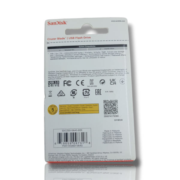 SANDISK CRUZER BLADE 64GB USB - Image 2